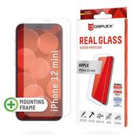 DISPLEX Screen Protector (10H) for Apple iPhone 12 mini, Mounting Frame, Tempered Glass, scratch-resistant protective film, case-friendly