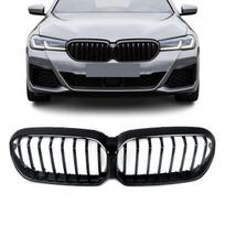Priekinės Grotelės skirtos BMW G30 / G31 / F90 LCI (21-23), juodos blizgios