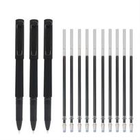 3PCS Matte Black 0.7mm Gel pen Business senior signature pen Simple and beautiful clip Office school writing stationery juoda