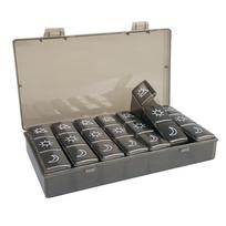 21 Grids Large Capacity Medicine Case Weekly Tablet Organizer Black Portable Tablet Box