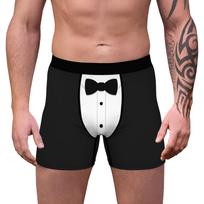 Mens Funny Christmas Boxer Shorts Underwear Mid Waist Boxer Brief Xmas Party Cosplay Dress Up M juoda