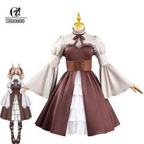 Anime Sousou No Frieren Linie Cosplay Kostiumas Moterims Rudas Lolita Vintažinis Renesanso Suknelė Helovino Kostiumas Su Ragais XL