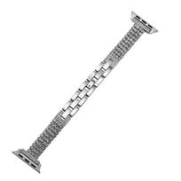 Diamond-Set Four-Row Slim Watch Band for Apple, Huawei, and Samsung Watches 22mm sidabras