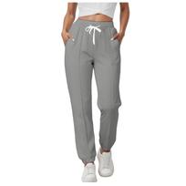 Moteriškos laisvalaikio haremo kelnės Streetwear sportinio kostiumo kelnės Vasarinės kelnės žemai Kelnės su raišteliu moterims Elastingos bėgiojimo sportinės kelnės S