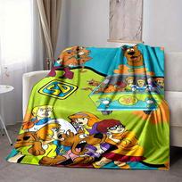1 vnt. Scooby-Doo Mystery flanelinis pledas - Lengvas, minkštas, šiltas visų sezonų pledas sofai, lovai, kelionėms, stovyklavimui  L1029159 80x120cm
