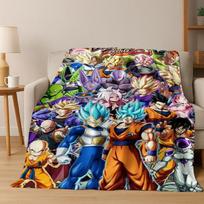 3D Japonų Anime D-Dragon B-Ball Flanelinis pledas Minkštas šiltas pledas miegamajam, svetainei, lovai, kelionėms, stovyklavimui, iškylai, dovana 75x90cm
