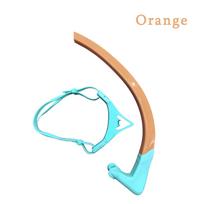 Adult Swimming Snorkel Tube, Snorkelling Training Front Breathing Tube Center Mount Silicone Mouthpiece Freestyle Breathing Tube oranžinė
