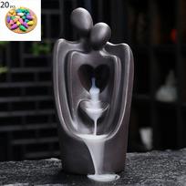 Y Purple Sand Backflow Incense Burner Ceramic Love Incense Holder Smoke Waterfall Aromatherapy Stove Home Tea Decoration Crafts