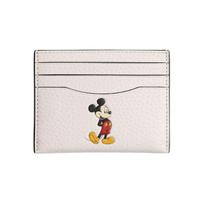 Coach X Disney Bendradarbiavimo Kortelių Dėklas Pelės Peliuko Animacinis Raštas Perdirbtas Odos Raguotas Akmenukų Odos Vyriškas Kortelių Dėklas Baltas CR375-CHK Basic Set (Bag+Dust Bag)