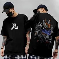 2026 New Japanese Anime Mobile Suit RX-78-2 Gundam Short Sleeve Cotton Print Oversized T-shirts Men Women Y2k Parent-child Tops S juoda