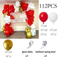 Red White Balloons Garland Metal Gold Latex Balloon Arch Kit Wedding Anniversary Gender Reveal Birthday Party Decoration Globos AS Picture