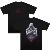 Assassin's Creed T Shirt Retro Game Character Graphic Print T-shirt Men Fashion Casual Short Sleeve Tshirt Unisex Cotton Tee XS juoda