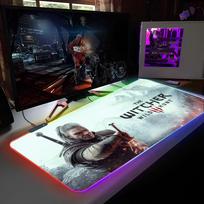 The W-Witchers Mouse Pad RGB Backlit Mouse Pad Laptop Mouse Pad Laptop Gamer Computer Desk Gaming Accessories RGB600x300x3mm white