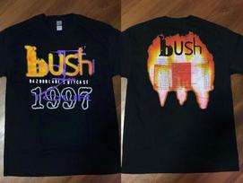 Krūmas #039;Skustuvo ašmenų lagaminas#039; Koncerto 1997 m. marškinėliai Bush Band 1997 m. marškinėliai Unisex marškinėliai L