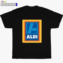 New ALDI Supermarket Grocery Store Logo Black/White/Gr<wbr/>ey/Navy TShirt Size S5XL Unisex T-Shirt S