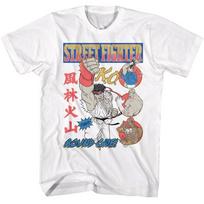 Street Fighter II  Adult T-Shirt ROUND ONE COMIC WO WHITE Cotton SM5XL Unisex T-Shirt XXXXL