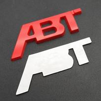 3D Metalo Logotipas ABT Lipdukas Automobilio Galinės Bagažinės Raidės Logotipas Ženklelis Skirtas A1 A3 A4 A5 A6 A7 A8 Q3 Q5 Q7 Q8 S4 S5 S6 TT RS6 RS3 Priedai 83mm x 35mm raudona