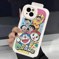 Animacinis D-Doraemonas Telefono dėklas IPhone 11 12 13 14 15 16 Pro Max Mini Plus Minkštas odinis dėklas 12 pro max