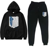 Anime „Attack on Titan Levi“ žalias žieminis sportinis kostiumas, 2 dalių komplektas, su gobtuvu, kelnės, sportinis kostiumas, megztinis su gobtuvu, moterims S