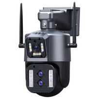 12MP 6K IP WiFi lauko kamera PTZ trigubas objektyvas dvigubas ekranas 10x hibridinis priartinimas automatinis sekimas vandeniui atspari apsaugos kamera vandeniui atspari apsaugos apsauga EU Plug