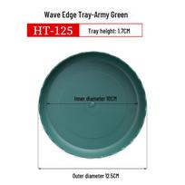 Apvalus plastikinis nėriniuotas gėlių vazono padėklas su ratukais 125mm (Pack of 450) armijos žalia spalva