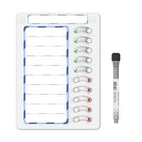 Chore Chart with Sliders Erasable To Do List Planning Board Daily Routine Schedule Board Planner ADHD Tools for Kids mėlyna