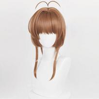 Anime Kortų Gaudytoja Sakura Cosplay Perukai Sakura Kinomoto Perukas Karščiui Atsparūs Sintetiniai Plaukai Helovino Šventės Perukai + Peruko Kepuraitė + Plaukų Juosta One Size