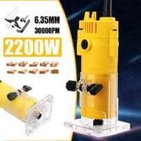 Medžio laminato frezeris Elektrinis trimeris Medžio įrankis 2200W 30000 aps/min Apipjaustymo Drožybos Frezavimo staklių rinkinys medžio apdirbimui