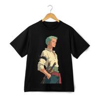 Zoro Anime Marškinėliai - Roronoa Zoro Trijų Kardų Stilius One Piece Prekės Unisex Marškinėlis M