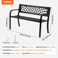 SucceBuy Lauko suolas Medinis Metalinis Sodo suolas Lauko reikmėms 480 svarų keliamoji galia Suolas Lauko Sodo Parko suolas