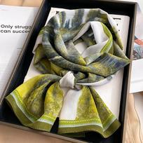 140*35Cm  Natural Real Silk Scarf Women Bandana Long Scarves Kerchief Mulberry Spring Luxury Summer Beach High Quality Hijab Real Silk140x35cm