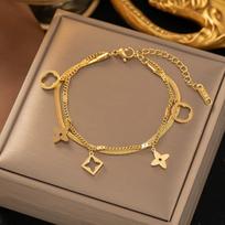 Stainless steel fashion chain waterproof bracelet for women's  gift brown
