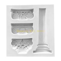 KX4B European Retro-Roman Column Patterns Silica gel Sugar molds DIY Chocolate Cake D balta