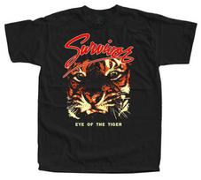 Survivor Juosta Tigro Akis Medvilninis S-5XL Unisex Juodi Marškinėliai Unisex Marškinėliai S