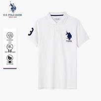 JAV. POLO ASSN.. Vyriški klasikiniai medvilniniai polo marškinėliai M balta