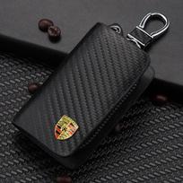 Anglies pluošto automobilio rakto dėklas Rakto krepšys Raktų pakabuko aksesuaras Porsche Cayenne Panamera Macan 911 718 Taycan Boxster Cayman 918 Pajun