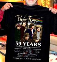 Pink Floyd grupės 59-ojo jubiliejaus vintažiniai marškinėliai 1965 2024 klasikiniai 100% medvilnės T-shirt vyriški marškinėliai Viršus S