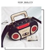 Personality Retro Radio Shape Bag Ladies Cute Handbag Shoulder Bag Messenger Bag Rock Crossbody Bag juoda