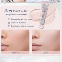 Flower Knows Shell's Jewel Radiance Primer Brightening Long Lasting Makeup Base Hydrating Non Cakey Vegan Cruelty Free 03  Pearl Pink