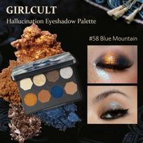 Girlcult Hallucination Eyeshadow Palette(57-59),8-Color,Silky Powder Texture,Fine & Minimal Fallout,Matte & Shimmer Finishes 58 Blue Mountain