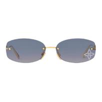 Louis Vuitton Frameless Design Metal Oval Sunglasses Women sunglasses Gold Z2959U F,Gold
