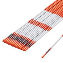 Driveway Markers, 100PCS 122 cm, 0.79 cm Diameter, Orange Fiberglass Poles Snow Stakes with Reflective Tape, 30.48 cm Steel Drill Bit & Protection