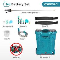 YOFIDRA 20L Elektrinis purkštuvas Didelės talpos Sodo Vejos Purškimo Drėkinimo Kuprininis Purkštuvas Elektriniai Įrankiai Makita 21V Baterijai Pin 1X3.0Ah Battery