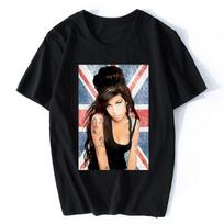 Amy Winehouse Marškinėliai Union Jack Muzikiniai Marškinėliai Urban R&B Moteriški Vyriški Unisex Marškinėliai Šaunūs Laisvalaikio Rankovės Medvilniniai Marškinėliai Madingas Audinys... S įvairiaspalvis