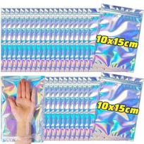 100/10Pcs Rainbow Self Sealing Bags Laser Film Pouches for Food Storage Party Favors Snacks Candies Jewelry Waterproof Bags 10PCS