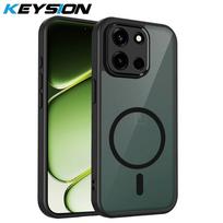 KEYSION Magnetinis telefono dėklas, skirtas OnePlus Nord 6, minkštas silikonas + PC matinis permatomas juodas smūgiams atsparus dėklas, skirtas OnePlus 1+ Nord 6 for OnePlus Nord 6 juoda