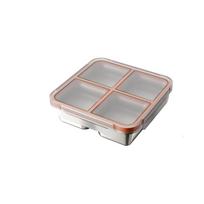 304 Stainless Steel 4 Grid Lunch Box Leak-Proof Food Container Snack Box  Kindergarten oranžinė