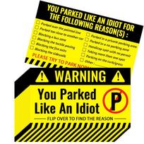 100 Pieces Funny Bad Parking Cards 3.5 x 2 Inches Cardboard Parking Cards with Multi Violation Reasons Parking Violation Cards balta