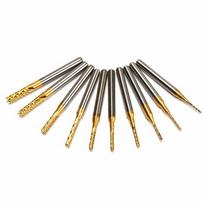 0,8 mm–3,175 mm Titano dengtas Karbido Frezavimo Freza Graviravimo Briaunos Freza CNC Maršrutizatoriaus Frezos Galinės Frezos PCB Staklėms 1.0mm