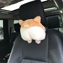 Corgi Dog Ass Car Headrest Ergonomic Neck Pain Relief Pillow for Supporting Lower Back